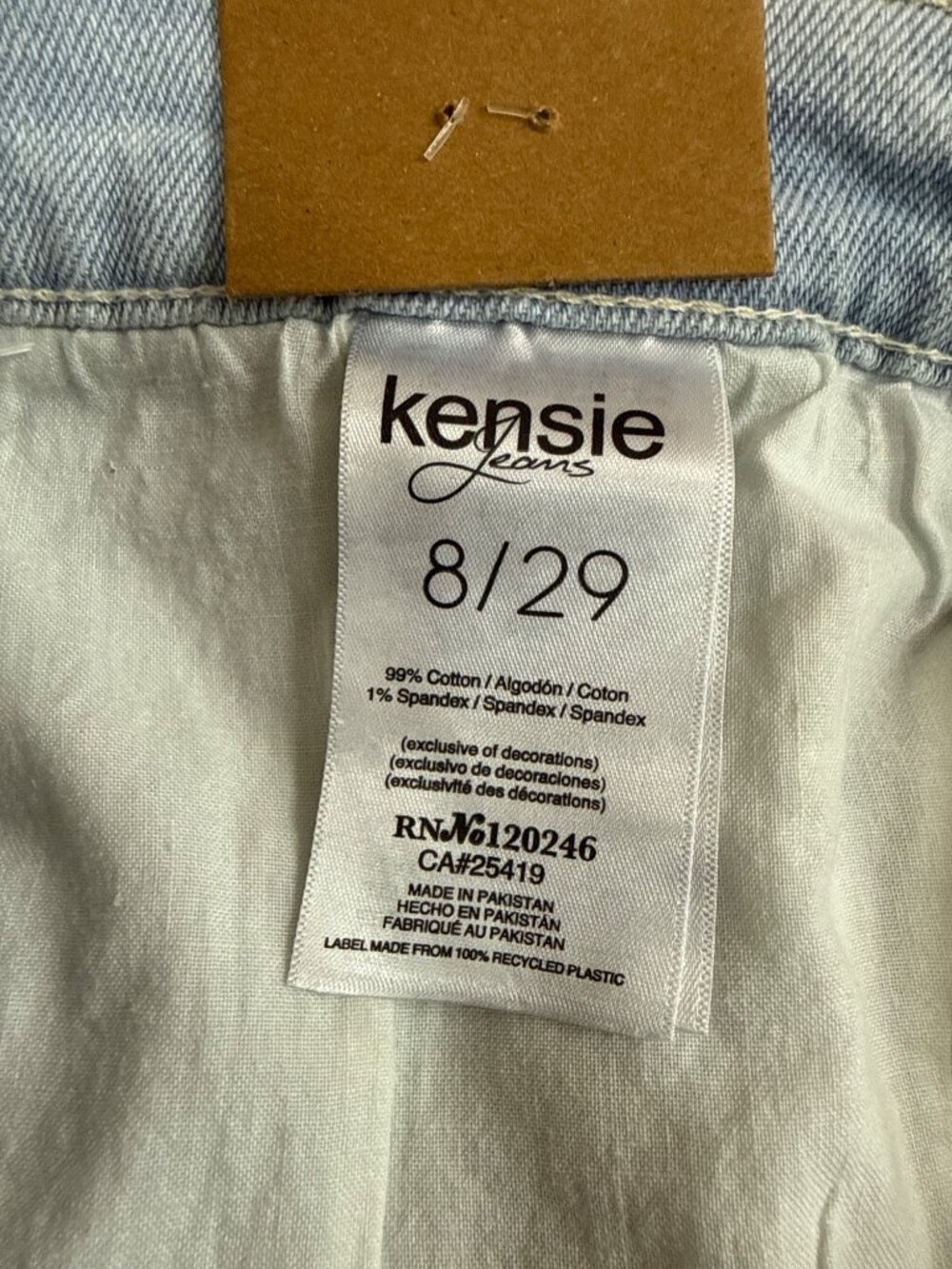 Kensie Vintage Luxe Light Wash Denim Mini Skirt Size 8/29 NWT - Picture 6 of 6